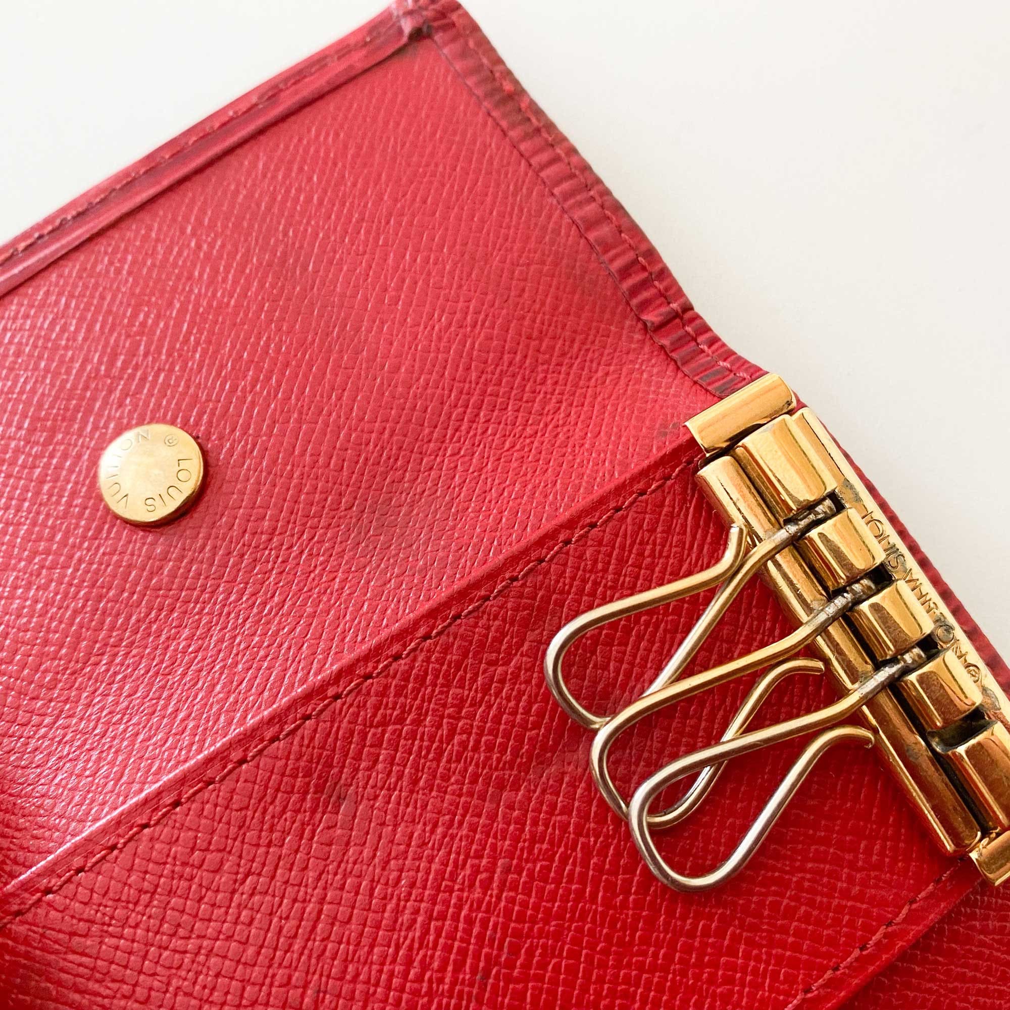Louis Vuitton Red EPI Leather Key Pouch