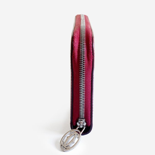Cartier Bordeaux Happy Birthday Patent Leather Zippy Zip Around Long shops Wallet