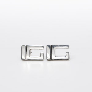 Authentic GUCCI 925 Sterling Silver Square G Logo Earrings