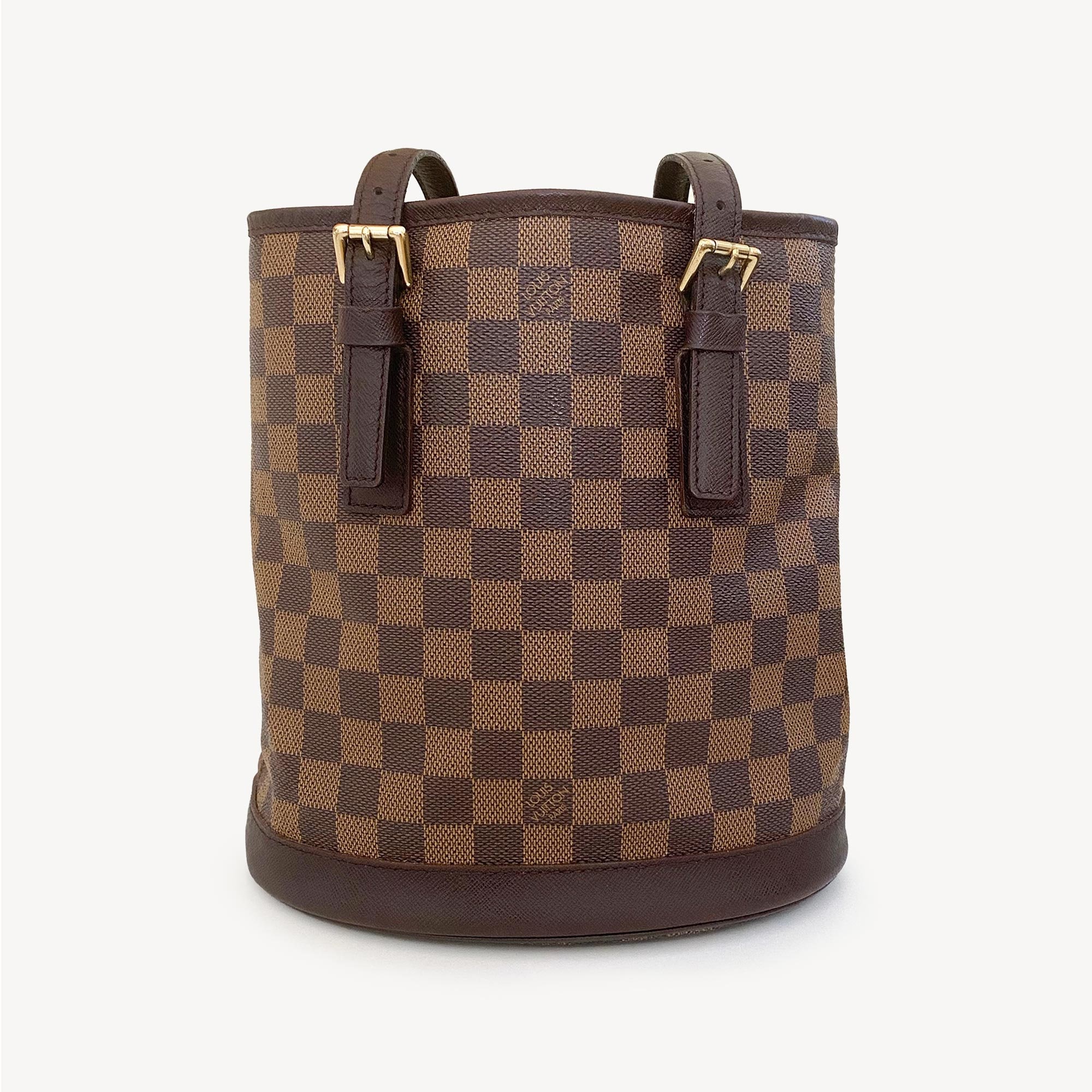 Authentic LOUIS VUITTON Damier Ebene Marais Bucket 23 