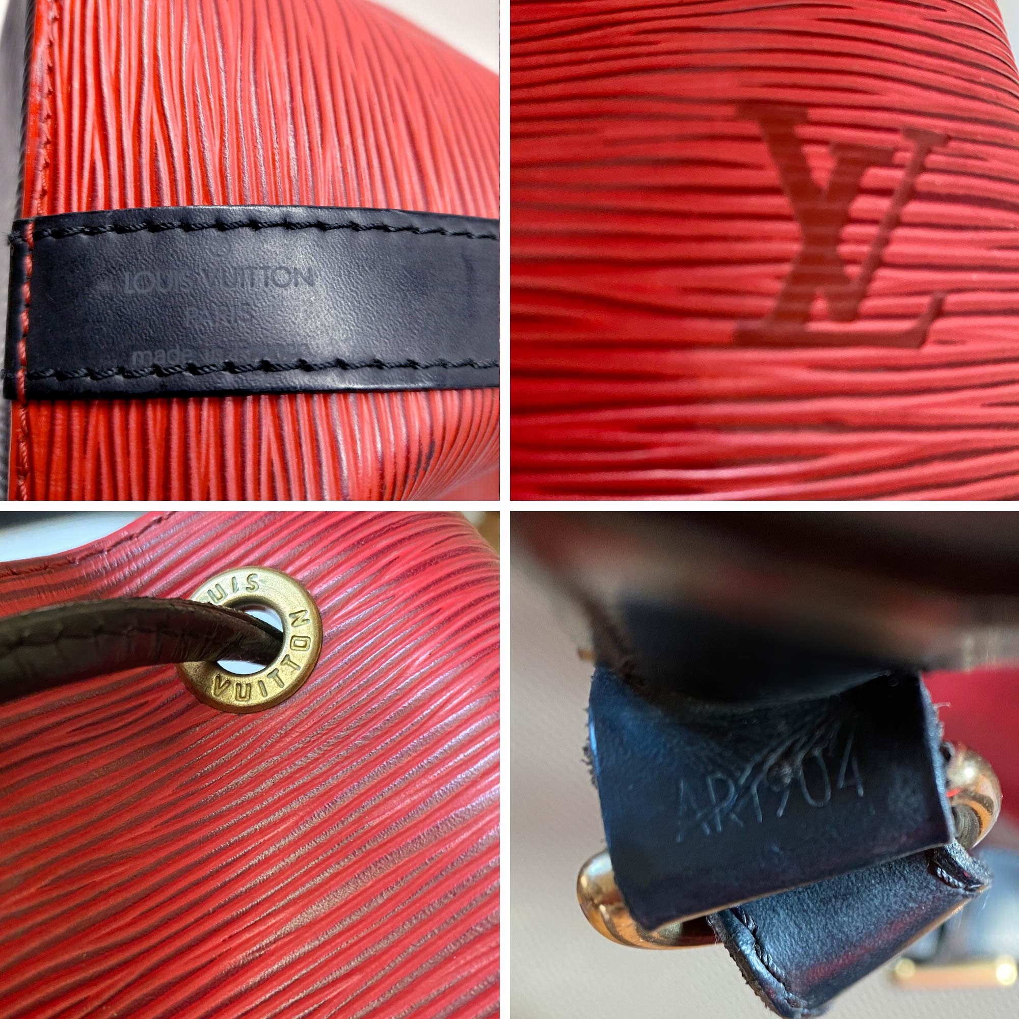Louis Vuitton Red Epi Leather Petit Noe Drawstring Bucket Hobo Bag 863204  For Sale at 1stDibs
