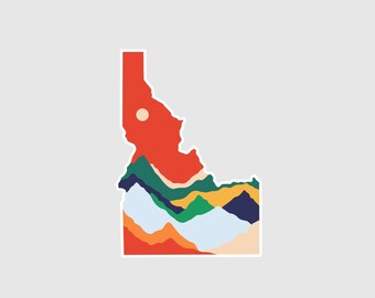 Idaho State Stickers | Pacific Northwest Rocky Mountain Stickers | Boise | Matte Waterproof Vinyl Decals | For Laptops, Cars, Water Bottles