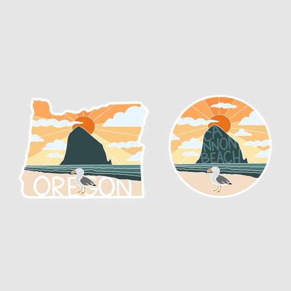 Oregon Beach Stickers Etsy