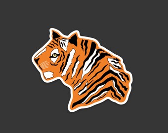 Tiger Stickers | Illustrated Waterproof Matte Vinyl Decals | Tiger King Gifts | Joe Exotic Carole Baskin | For Laptops, Cars, Water Bottles