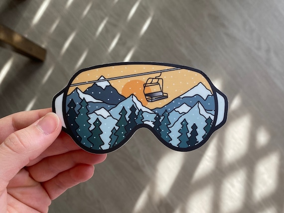 Snow Goggle Stickers Ski Snowboard Mountain Scene Waterproof Vinyl
