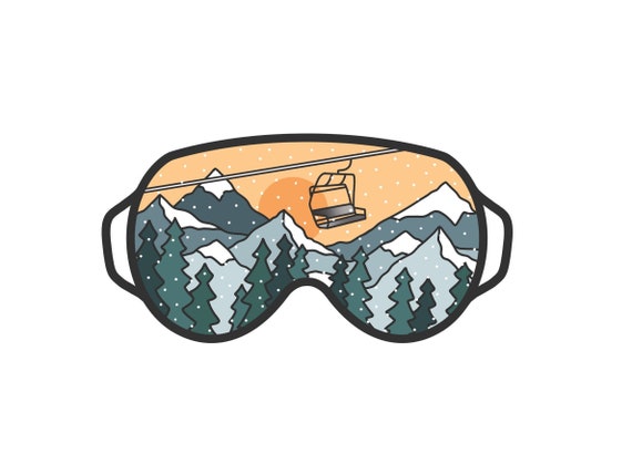 Snow Goggle Stickers Ski Snowboard Mountain Scene Waterproof Vinyl