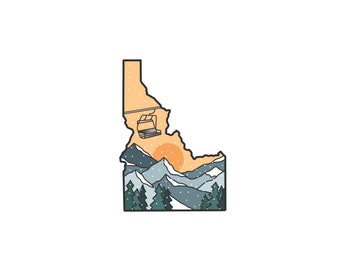 Idaho State Stickers | Pacific Northwest Ski Snowboard Mountain Stickers | Waterproof Vinyl Decals | For Laptops, Cars, Water Bottles