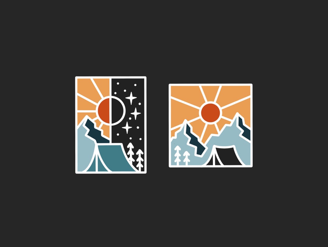 Mountain Camping Stickers | Pacific Northwest / Canada | Illustrated ...