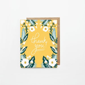 Thank You & ich liebe dich Grußkarten | Einzeln oder 8er Set | Illustrierte Hand gestaltete Blumenkarten | Innen leer mit weißem Umschlag