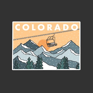 Colorado State Stickers | Snow Rocky Mountain Ski Snowboard Stickers | Waterproof Vinyl Decals | For Laptops, Cars, Water Bottles