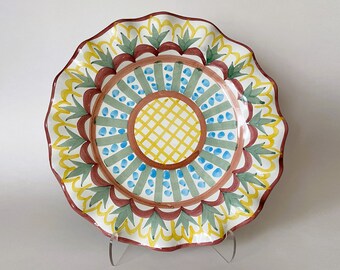 Mackenzie Childs Madison 11 1/4" Fluted Edge Dinner Plate Founder's Era Vintage 1999