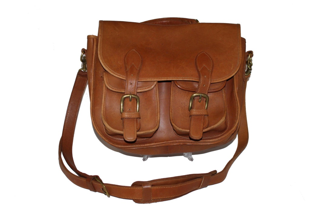 Sacoche Vintage ROBERT CHEAU En Cuir Marron - Sac à Bandoulière - Cuir Véritable - Modèle USA