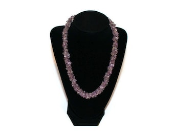 Gorgeous Vintage Chunky Amethyst Gemstone and Gold Necklace
