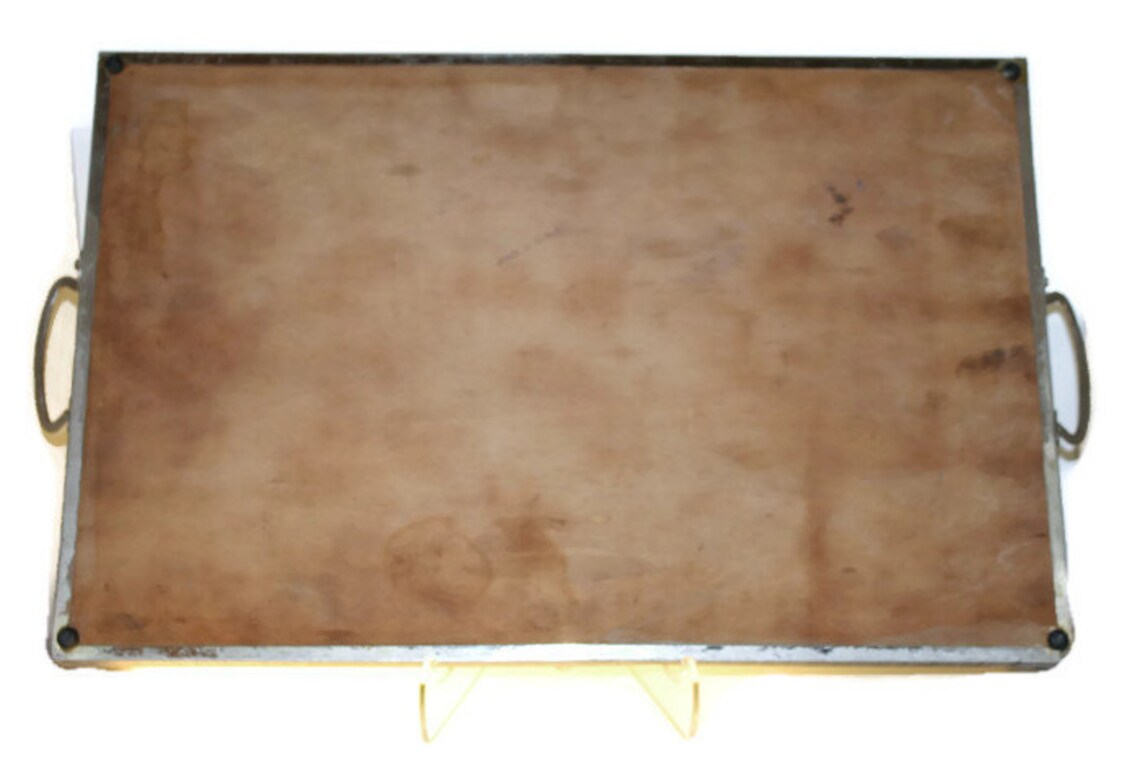 Vintage Art Deco Reverse Glass Painting and Foil Serving Tray Etsy