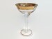 Vintage Large Blown Glass Champagne Coupe, Toasting Coupe with Gold Rim, Single Stem 