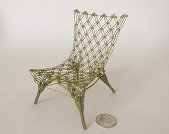 Miniature Vitra Design Museum Marcel Wanders Knotted Chair  in Green Carbon Fiber and Resin