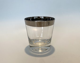 Pair of Vintage Rocks Glasses with Ombre Silver Rims in Dorothy Thorpe Style