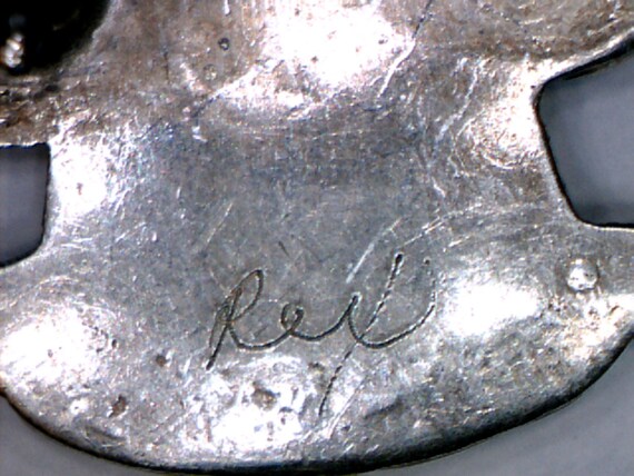 Zuni Vintage Knifewing Pin, Signed Rex - image 5
