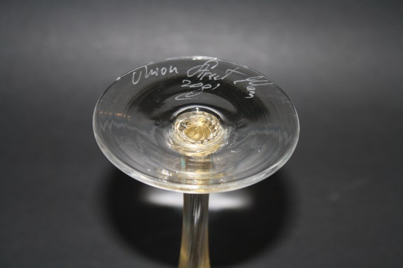 Signed Guy Corrie 2001 Union Street Glass Company Blown Art Glass Extra  Extra Large Cocktail Glass With Embedded Gold and Foliate Stem - Etsy