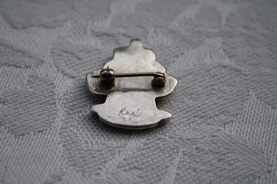 Zuni Vintage Knifewing Pin, Signed Rex - image 4