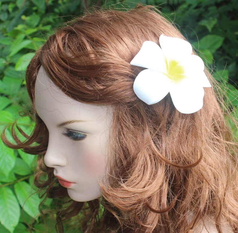 Large Flower Hair Clips Plumeria Hair Clip White Rose Etsy