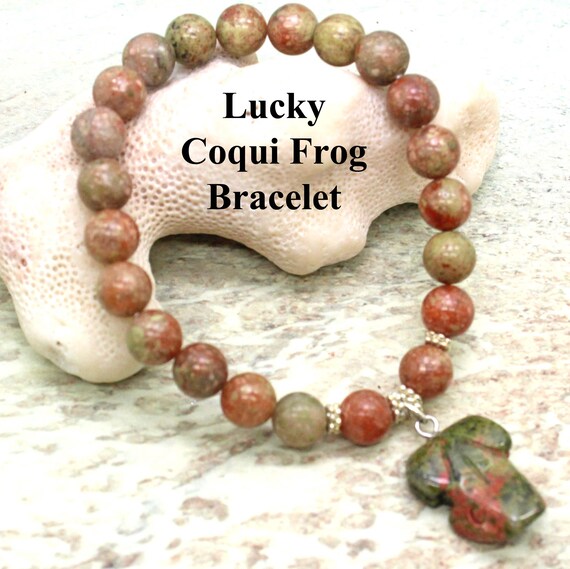 Lucky Coqui Frog Beaded Bracelet / Hawaiian Coqui Frog / Etsy