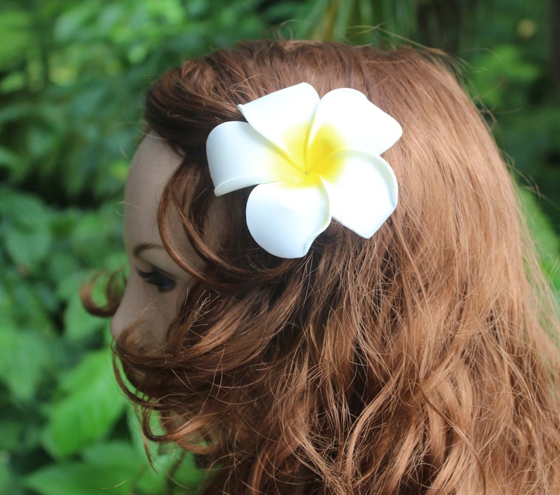 Large Flower Hair Clips Plumeria Hair Clip White Rose Etsy