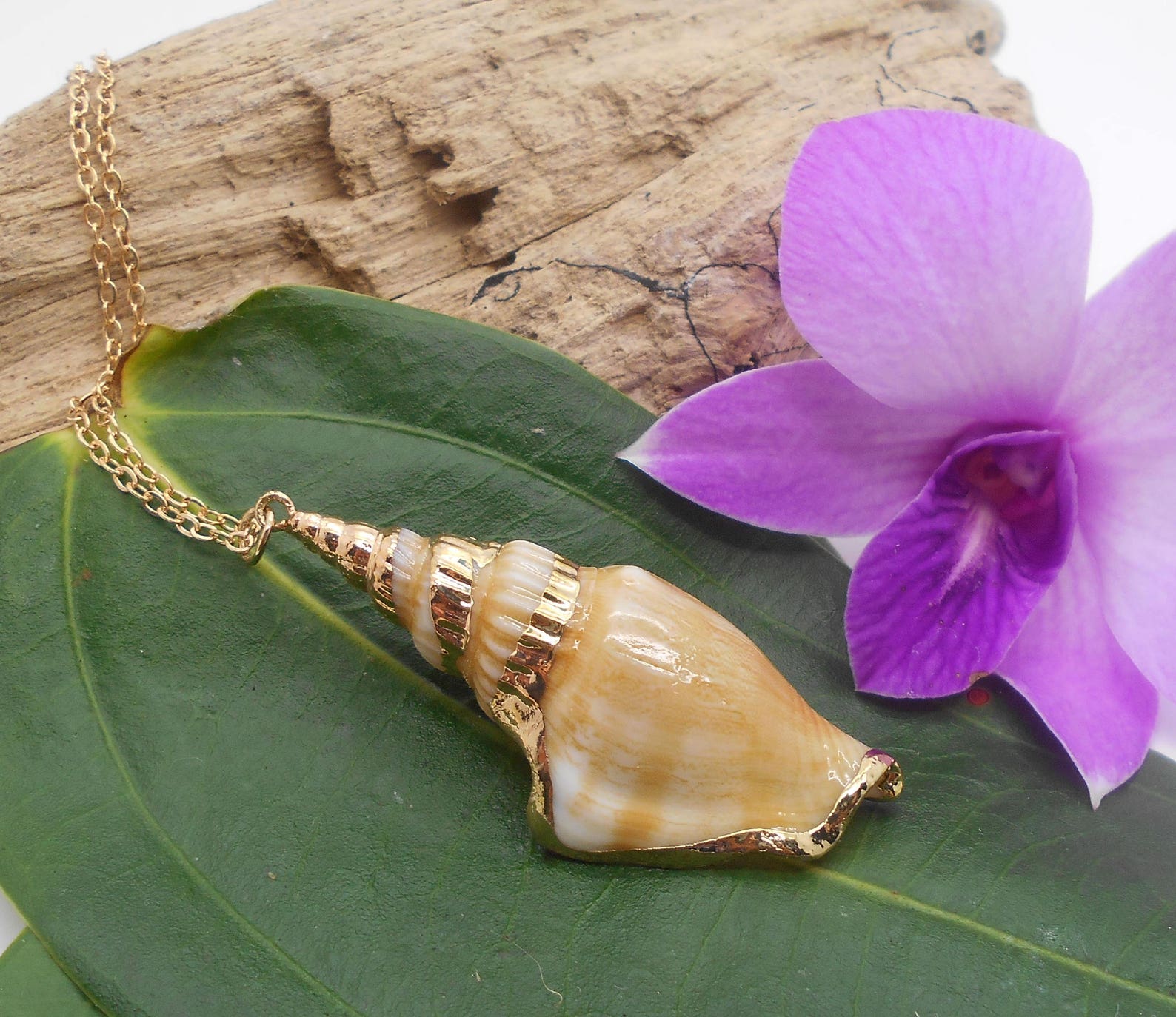 Shell Necklace Large Sea Shell Necklace Bridesmaid Jewelry Etsy