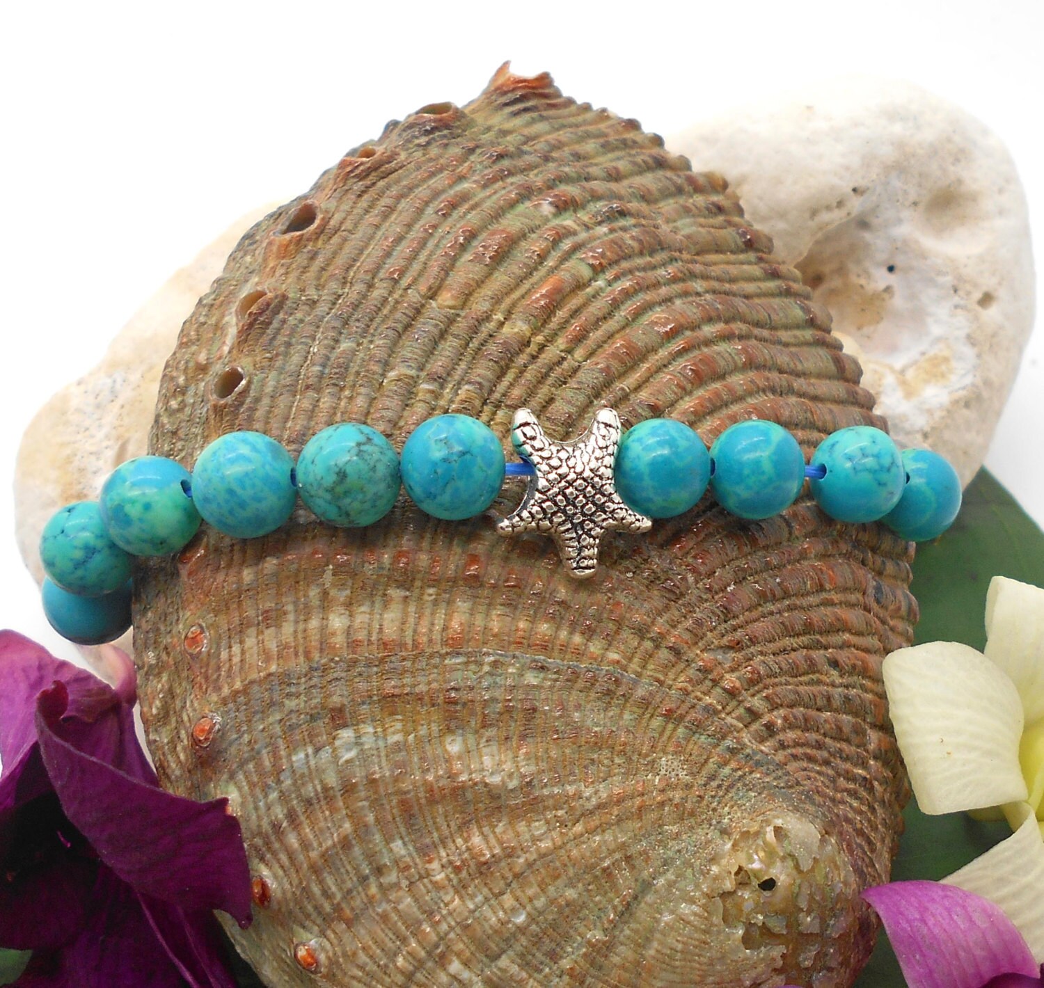 Childrens Jewelry Beaded Bracelet with Starfish Charm Beach | Etsy
