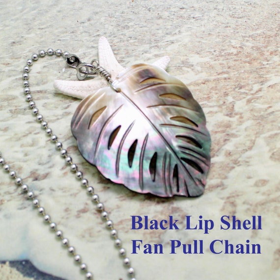Black Lip Leaf Fan Pull Light S Chain Black Lip Leaf Fan Pull Light, Ceiling Fan Pulls Beach