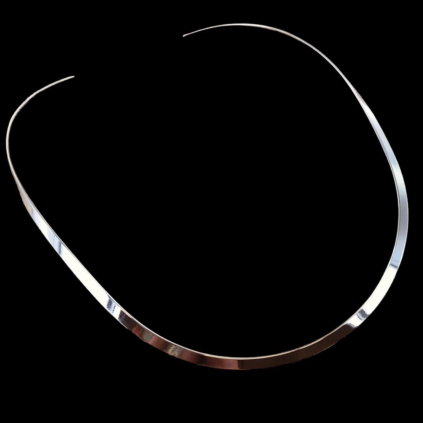 Chocker Wire Flat Wire Choker, Tumbaga, Silver, Copper, Smooth or Hammered Finish - Etsy