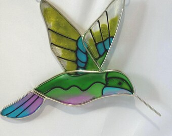 Atrapasueños de colibrí con vitrales