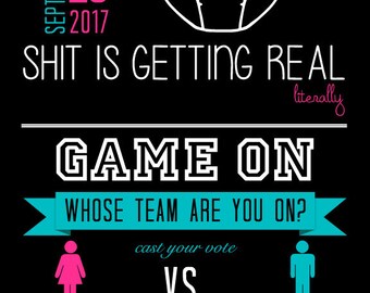 Baby Announcement - Battle of the Sexes (DIGITAL FILE)