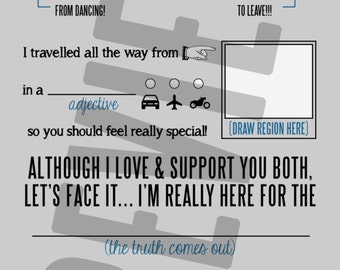 Wedding Note to Bride & Groom - UK - DIY - Instant Download (Digital File)