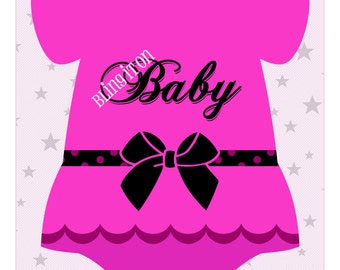 Inbjudan till babyshower med onsie-motiv (DIGITAL FIL)