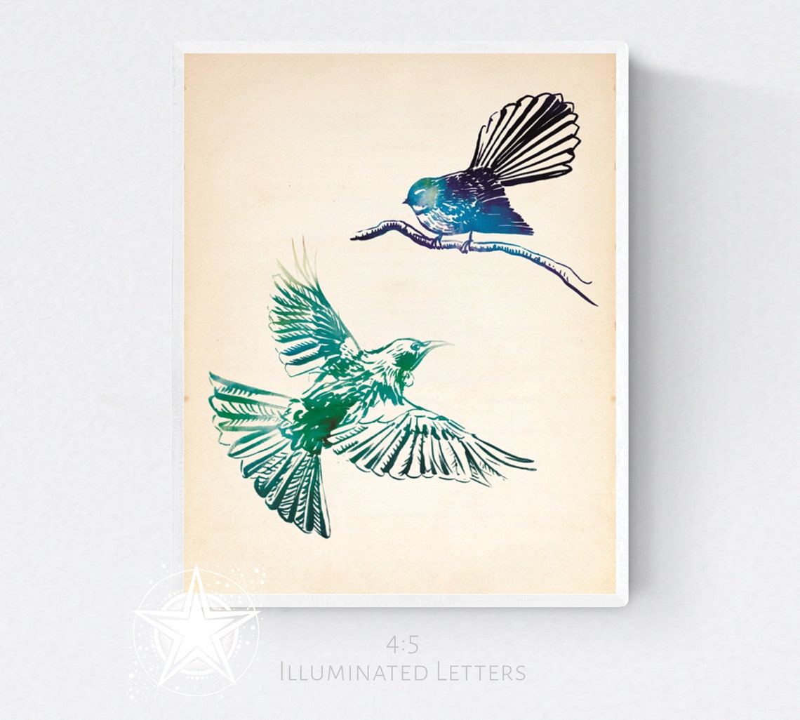 Framed Canvas Print - Tui & Fantail