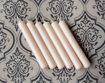 12 Ivory Candles for vintage German clip-on candleholders, traditional Christmas tree candle holder ornament, small ivory candles