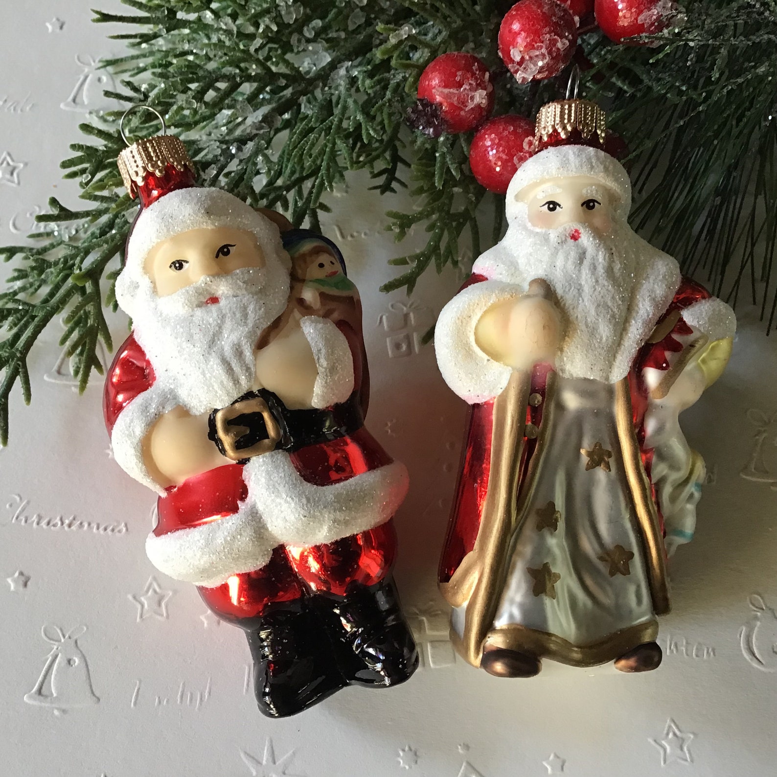 40 Lauscha Christmas Ornaments Santa Claus baubles. German | Etsy