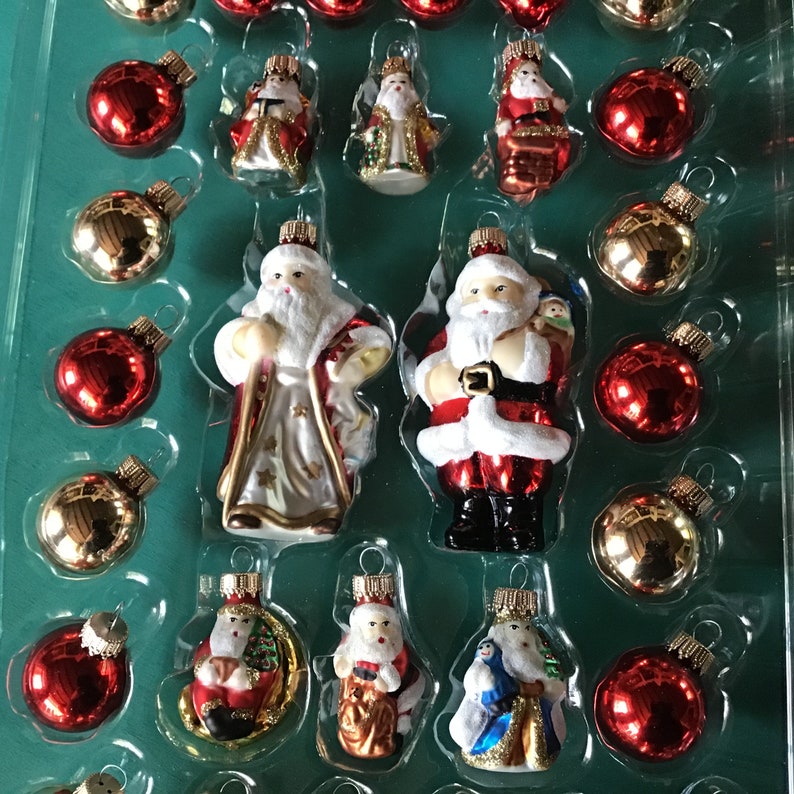 40 Lauscha Christmas Ornaments Santa Claus baubles. German | Etsy