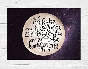 handlettering TYPE Postkarte 'Ich habe mich so lange zusammengerissen...' by cute as a button