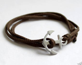 SAILOR of steel - khaki Anker Wickelarmband Edelstahl