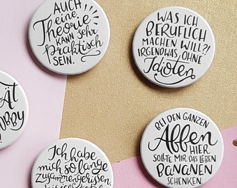 Statement Button-Set No. 7 Handlettering Sprüche