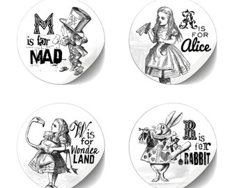 cute as a button "8 Sticker Set *W is for WONDERLAND*"