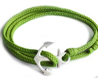 SAILOR of steel - greenery wrap bracelet anchor stainless steel