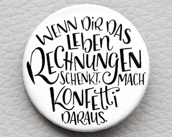 cute as a button "Durchgeknallt" quote button / badge