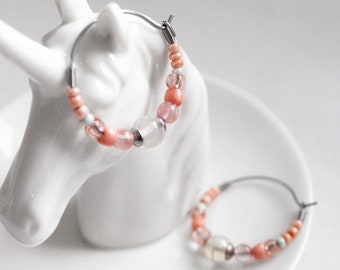 CAABjewels "lil boho hoops -sweet cherryquarz" Creolen mit Glas & Edelstahl