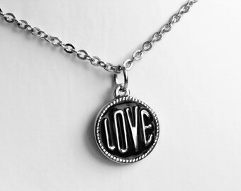 CAABjewels Anhänger 'CHARM LOVE black emaille'