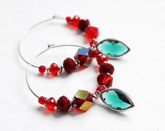 CAABjewels "boho hoops - floral frida" Glas & Edelstahl