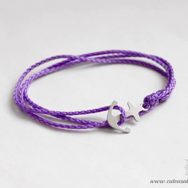 small sailor - lilac Edelstahl Anker Armband