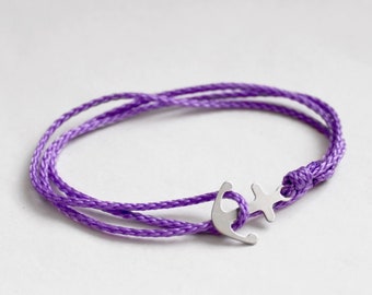 small sailor - lilac Edelstahl Anker Armband